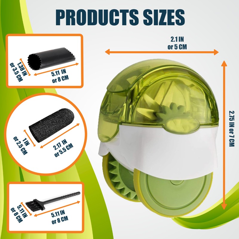 Garlic Chopper Roller Set with Peeler and Cleaning Brush -