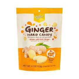 Ginger Prince of Peace Ginger Hard Candy 4oz Filled Ginger Burst, Made with Real Ginger - Pack of 1