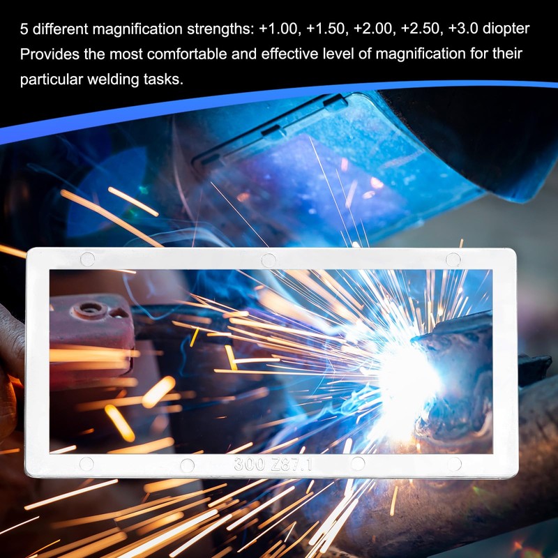 PATIKIL Magnification Welding Lens, 5 Pack 1.0/1.5/2.0/2.5/3.0 Diopter 2x4.25" PC