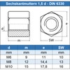 Eisenwaren2000 | M6 Hex Nuts (Pack of 20) - 1.5