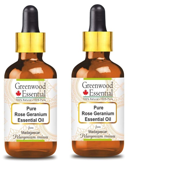 Greenwood Essential Pure Rose Geranium Essential Oil (Pelargonium roseum) with
