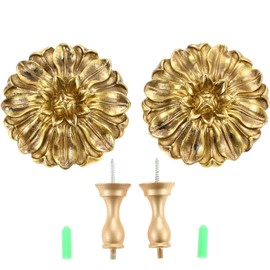 Hicello Pair of Curtain Tiebacks Hooks, Daisy Flower Curtain Holdbacks