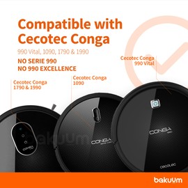 BAKUUM Conga Multifunction Center Roller Series 1090, 1790, 1990 and 990 VITAL – Brush Accessories Replacement Robot Conga.