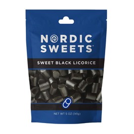Nordic Sweets Sweet Black Licorice, 5oz (Pack of 6)