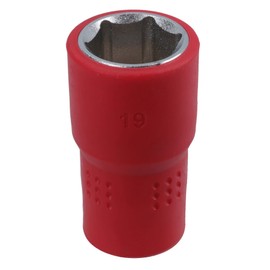 19mm 1/2in Drive VDE Insulated Shallow Metric Socket 6 Sided Single Hex 1000 V