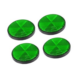 A ABSOPRO M6x1.0 Universal Screw Mount Reflective Warning Reflector for Motorcycle Plastic Green Black (Set of 4)
