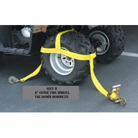 Haul Master (2) Over the Wheel Tire Tie Down Bonnet Car Truck  Trailer Haul Strap ATV UTV