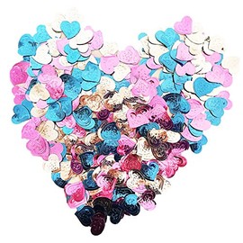 Metallic Foil Pink Silver and Sky Blue Heart Confetti (600+ piece)