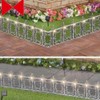 Jumbl Decorative Solar Wrought Iron Metal Look Garden Border Fence