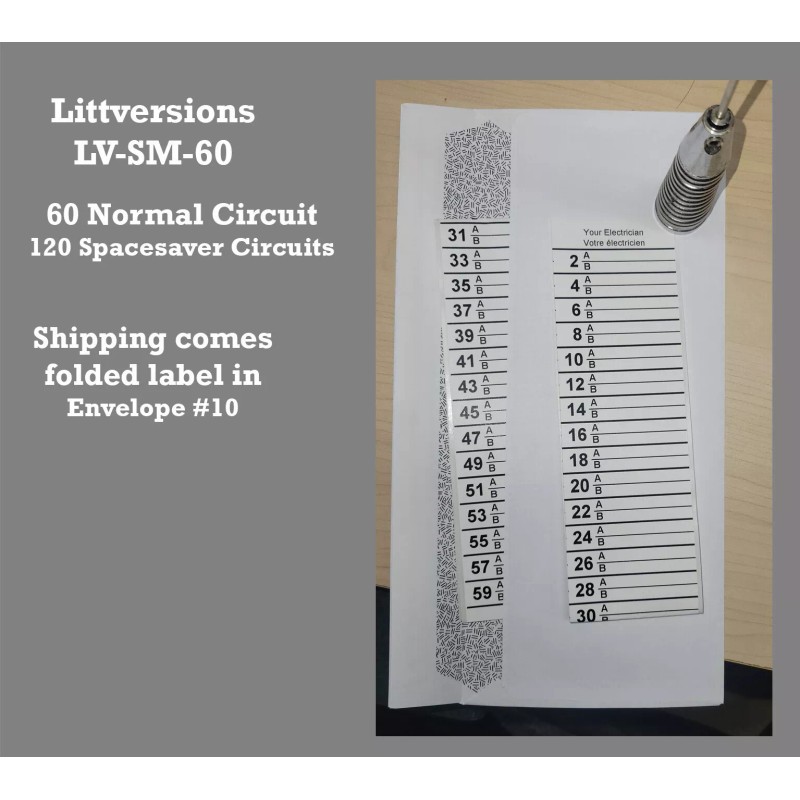 Littversions LV Siemens Electrical Breaker Panel Directory Label DIRBLK (60