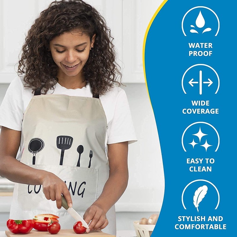 Hivory Kitchen Bib Apron - 2 Pack - Waterproof and