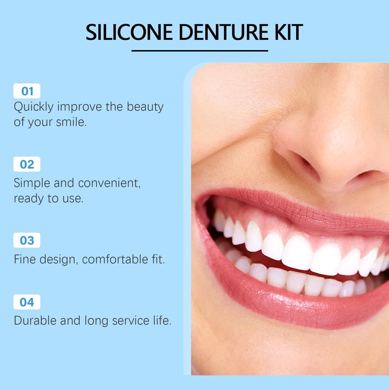 Denture Reline Kit,Soft Denture Reline Kit,Soft Dentures False Teeth Set,Fake