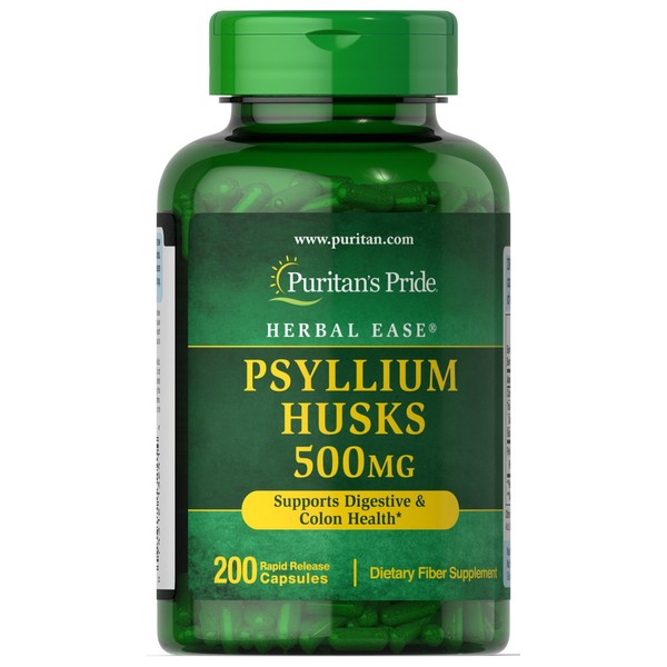 Puritan's Pride Psyllium Husks 500 mg-200 Capsules