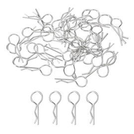 sourcing map 30 Pcs 30-Degree Angle RC Body Clips Bent Springy R Pins 35x1.5x13mm for All 1/6 1/8 Scale Model RC Car Crawler Truck,Shell Replacement Parts(Silver Tone)