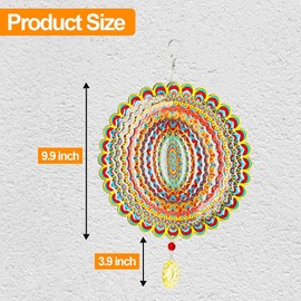 Wind Spinner, Hanging Wind Sculptures,Wind Spinners for Yard and Garden Decor,Yard Decorations Outdoor,Hanging Art Ornaments for Garden Yard Balcony Decor (Mandela Color)