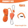 Pack of 4 4 mm Adjustable Rope Ratchet, 5 m