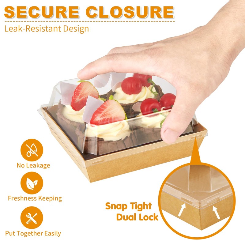 Vorfre Small Charcuterie Boxes with Clear Lids, To Go Paper
