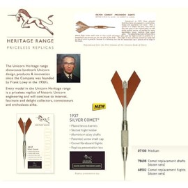 Unicorn Dart Shafts | Heritage 1937 Silver Comet Replica | Aluminium Alloy