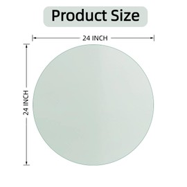 GlasFlength 24" Round Glass Table Top, Tempered Glass Table Surface, 2/5'' Thick Beveled Polished Edge Multipurpose for Dining Table,Coffee Table,Restaurant Table,Glass Patio Table Replacement,Clear