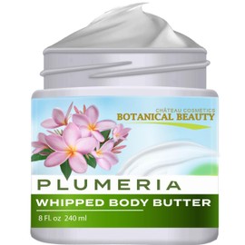 Botanical Beauty PLUMERIA WHIPPED BODY BUTTER with Shea Butter, Cocoa Butter, Coconut Oil for All Skin Types, for Dry, Sensitive Skin. Moisturizing Cream for Women, Men (8 Fl Oz 240 ml)