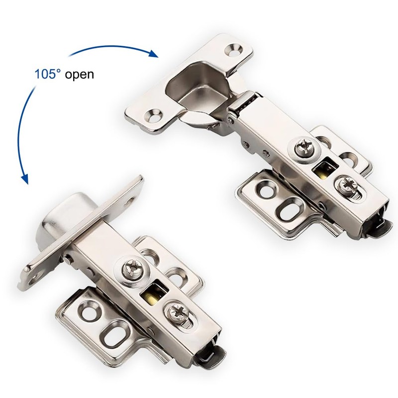 2 Pack Soft Close Cabinet Hinges, Full Overlay Door Hinges