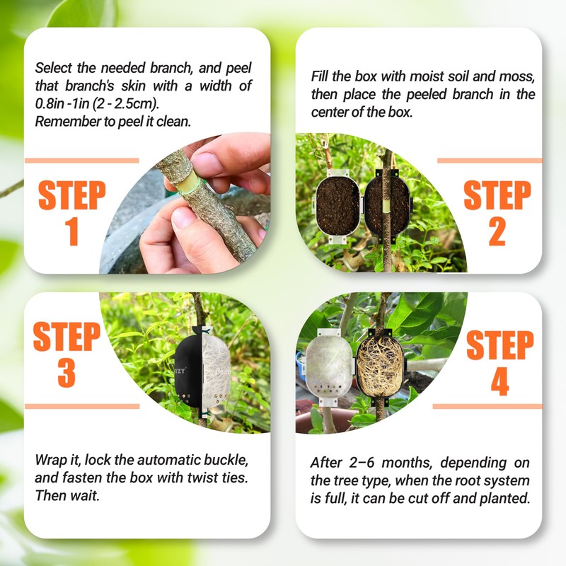 [Upgraded] 9Pcs Tree Root Growing Box with Drain Holes, Half