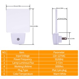 KINUR Night Lights Plug into Wall, UL Listed Soft Warm Amber Color Dusk to Dawn Sensor Plug in Night Light for Baby, Kids, Adults, Bedroom, Hallway, Kitchen, Bathroom, Stairs 2 Pack