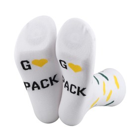 1 Pair American Football Socks Go Pack Go Socks Football Game Day Socks Football Lover Gift Football Team Fan Gift (UK, Alpha, One Size, Regular, Regular, Go Pack Go Socks)