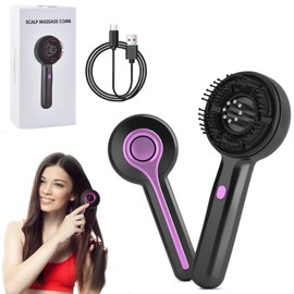 3-in-1 Electric Head Massager, Hair Massage Brushes with 3 ml Hair Oil Dispenser, Massage Comb, Scalp Massage Brush with 3 Modes for Relaxation, Spa & Hair Care (Black)