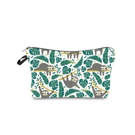 KGDUYC Canvas Cosmetic Bag Handbag Zipper Pencil Case Mini Bag Toiletry Bag Organizer Storage Beauty Makeup Travel Accessories for Girls Sloth Pattern