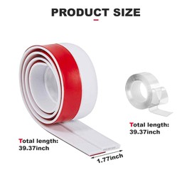 matafat White Door Draft Stopper Door Sweep for Bottom of Door 39 Inches Weather Stripping Door Seal Under Door Gap Filler to Block Noise Cold Air Insulation Door stoppers