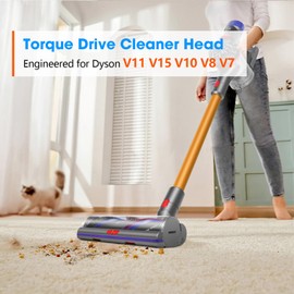 FUNTECK High Torque Drive Clean Head for Dyson V11 V15 V10 V8 V7 Vacuum Cleaners, Anti-Tangle Brush, Adjustable Suction, Ideal for Cleaning Carpets and Hard Floors