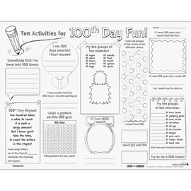 Really Good Stuff Ready-to-Decorate Ten Activities for 100th Day Fun! Posters - 24 Posters