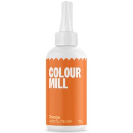 Colour Mill Chocolate Drip Easy-Melt Drizzle for Desserts, 125 Grams Orange