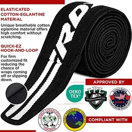 RDX - Par de rodilleras para levantamiento de pesas, aprobadas por IPL USPA, correas elásticas de 78 pulgadas para gimnasio, entrenamiento, sentadilla