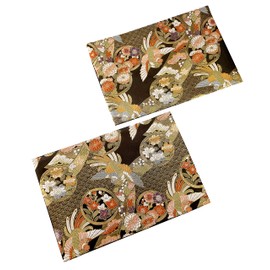 Comes packaged in a box, ready to be used as a present Japanese gift for foreigners, Kimono, Obi Japanese Style Tea Mat, Set of 2, Full Pattern (Asuka)