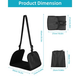 Foam Aeroplane Footrest, Portable Adjustable Aeroplane Leg Rest, Footrest Made of Premium Memory, Footrest Provides Relaxation and Comfort for Long Flights (Large)