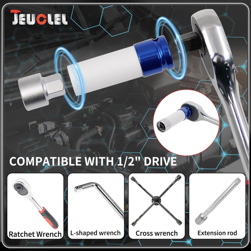 JEUCLEL 537 Wheel Locking Nut Key Compatible with VW VAG