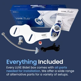 LUXE Bidet NEO 185 - Dual Nozzle, Self-Cleaning, Non-Electric Bidet Attachment for Toilet Seat, Adjustable Water Pressure, Rear & Feminine Wash (Blue)