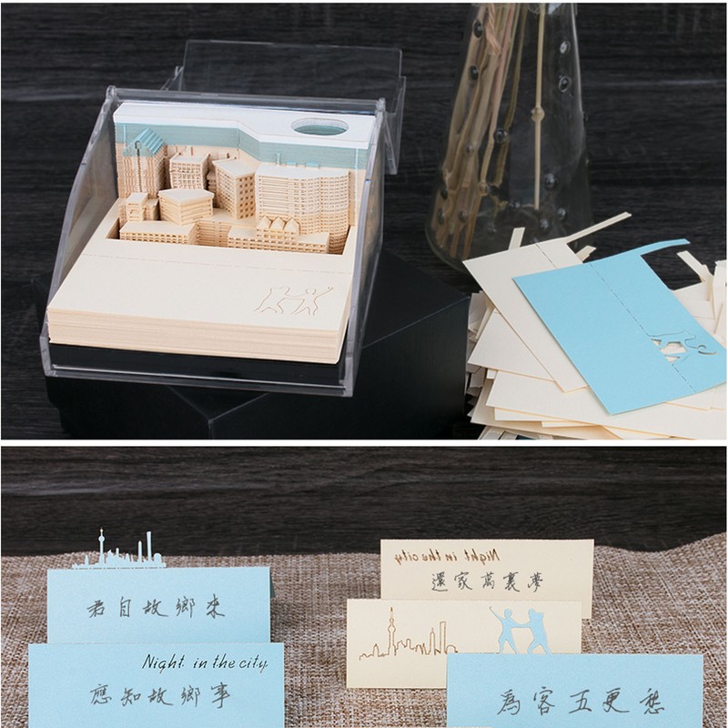 3D Memo Pad Sticky Notes Paper Craft DIY Home Decoration