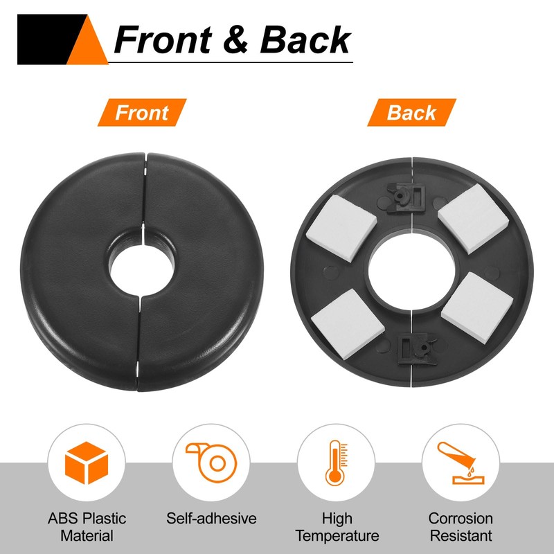 HARFINGTON 2pcs Wall Split Flange 17mm/0.7" Self-Adhesive Plumbing Cover Plates