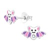 Bat Earrings 925 Sterling Silver with Crystal Stones Pink