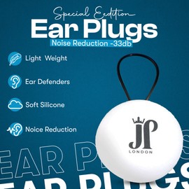 JP London Premium Earplugs for Sleep, Travel & Study | Comfortable, Soft, Portable, Reusable & Effective Sound Protection | High-Fidelity Ear Plugs for Reduces Noise by -33 dB (SNR)