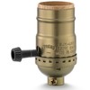 3 Way Lamp Socket Replacement, E26 Threaded Base, Turn Knob