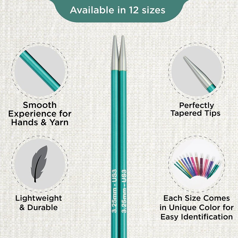 KnitPro Knitting PINS: Circular: Interchangeable: Normal: ZING: 3.25MM, Assorted, 28cmx3.25