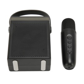BONAOK 3-in-1 Wireless Microphone with Speaker for All Smartphones, Portable Handheld Microphone - Black (Black)