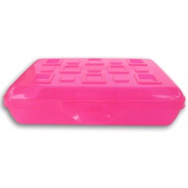 Sterilite Small Pencil Box Plastic, Neon Pink