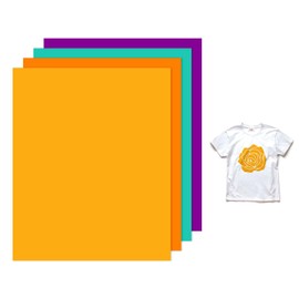 M METERXITY 4 Sheets 3D Puff Vinyl Heat Transfer 12x10 Inch Puff Vinyl Heat Transfer Light Orange,Plum Purple,Orange Yellow,Vintage Green HTV Iron-on for T-shirts