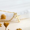 Turandoss Gold Cross Necklace for Women, Dainty 14K Gold Plated