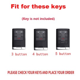 TECART Key Fob Case Cover Fit for Suburban 1500 Tahoe Traverse Corvette Key Accessories Protector 3 Button Silver